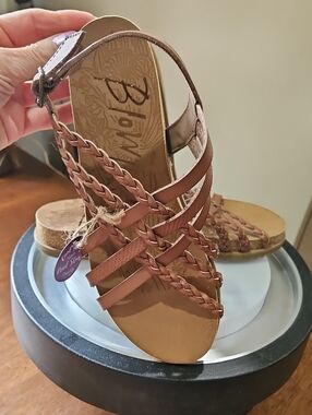 Women's Braided Strappy Sandals in Brown